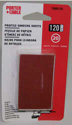 Porter Cable 758001220 120 Grit PSA Profile Sanding Sheets 20 Pak 758001220